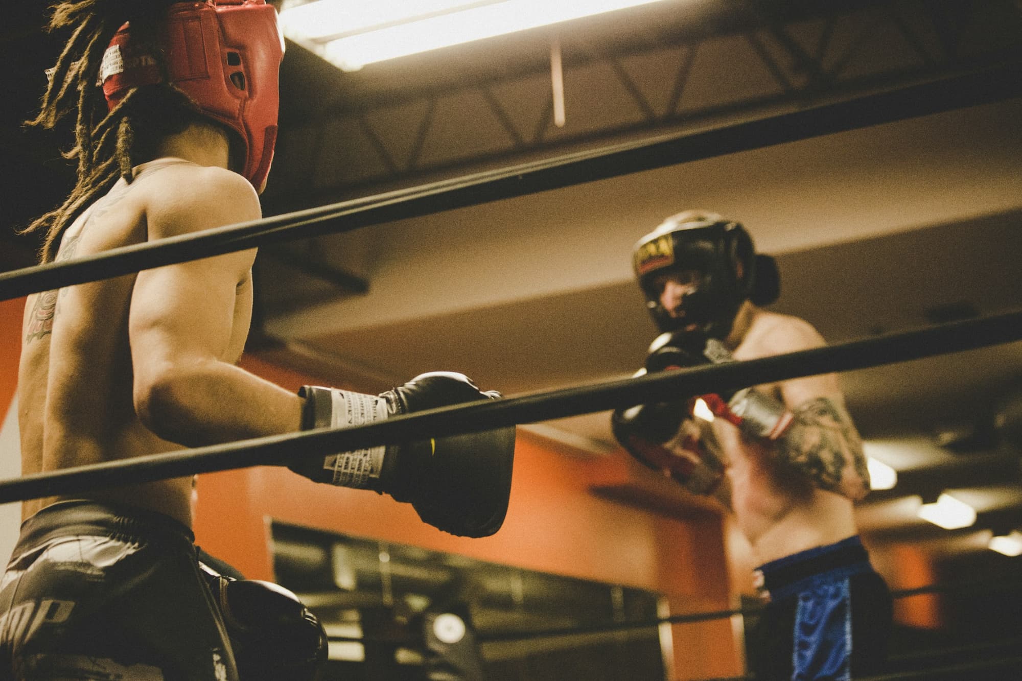 Two men in a boxing ring