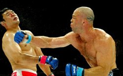 MMA fighter Wanderlei Silva punching an opponent